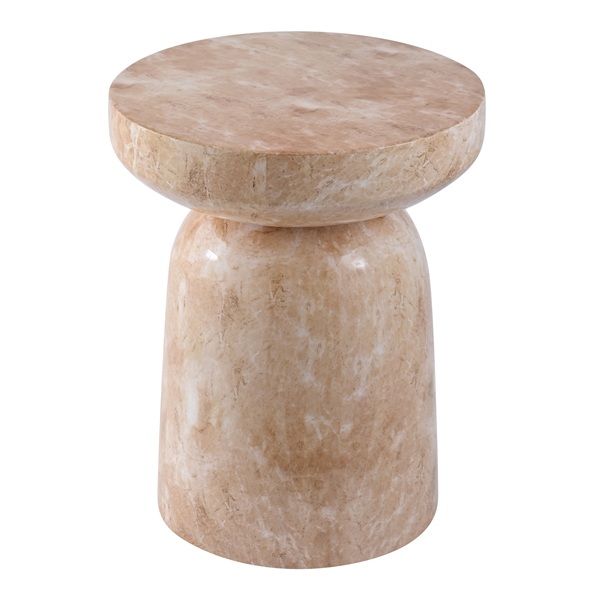 Decal/Enamel Marble Look Metal Side Table