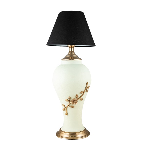 Modern White & Gold Finish Decorative Table Lamp