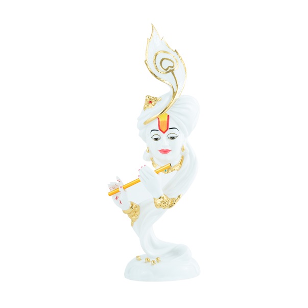 White/Gold Krishna Statue