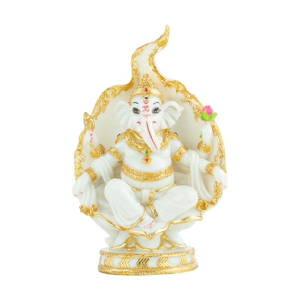 White/Gold Ganesha Idol
