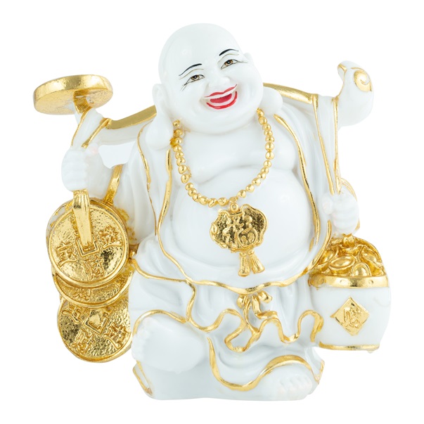 White/Gold Laughing Buddha