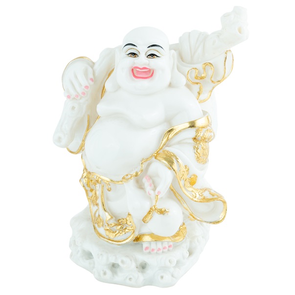 White/Gold Laughing Buddha