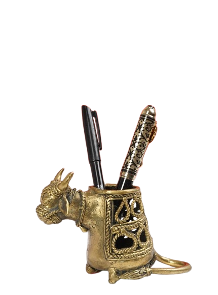 Brass Nandi Cow Pen Stand