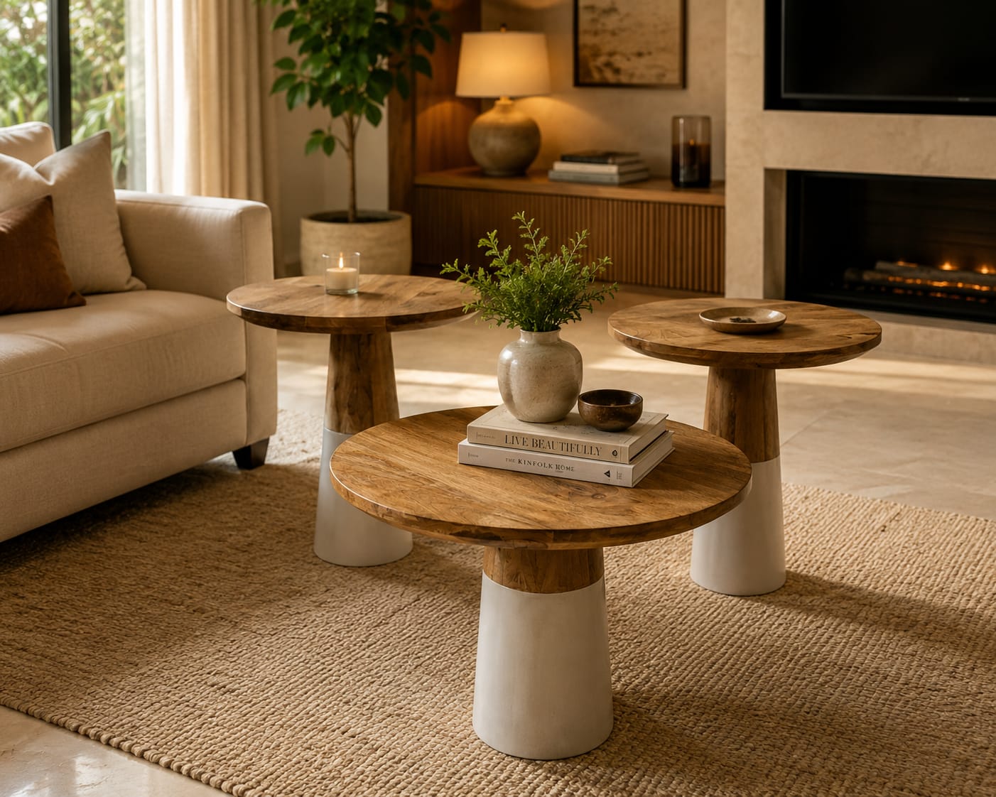 Wooden Table Set of 3