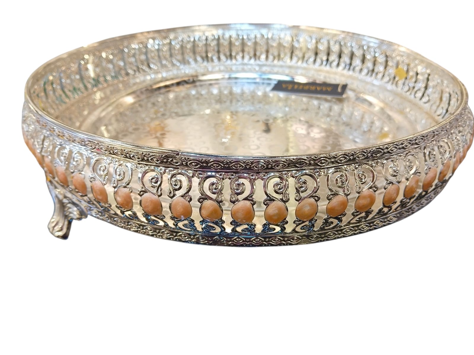 silver decoration serving tray