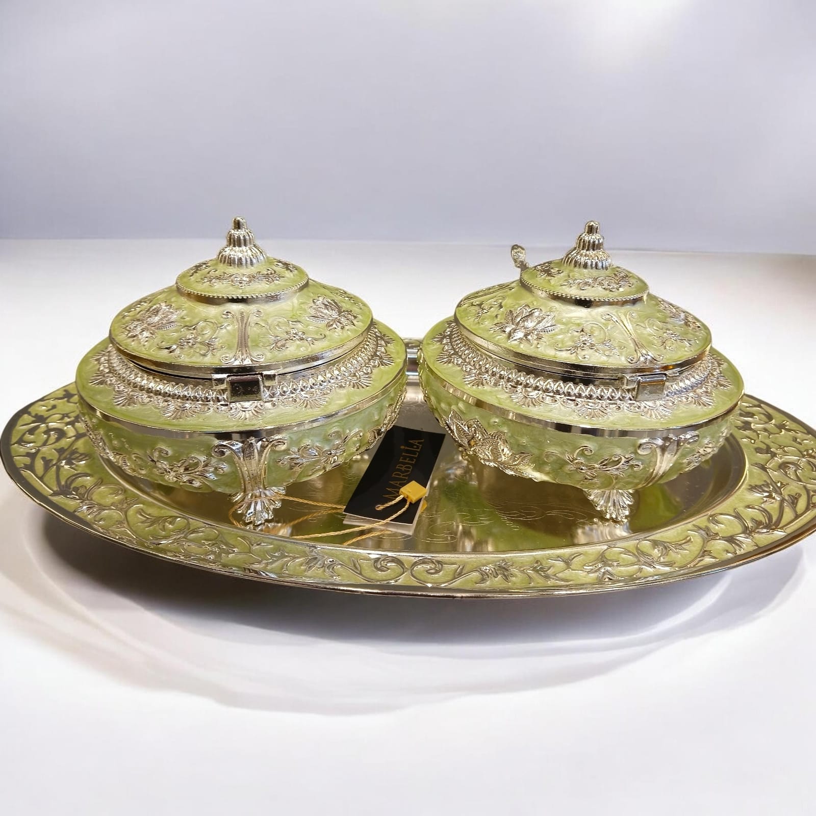 Dry Fruit Serving Set with Tray (2 Bowls)