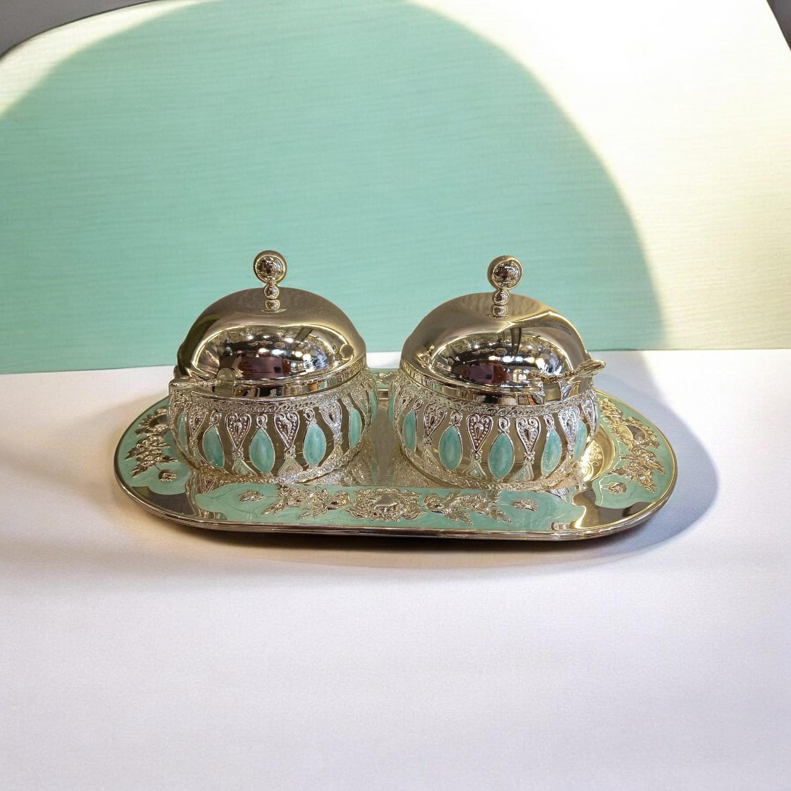 bowls with tray matching spoons