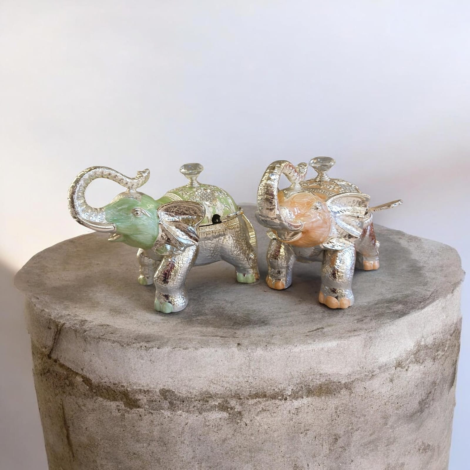 Elegant Silver Elephant Decorative