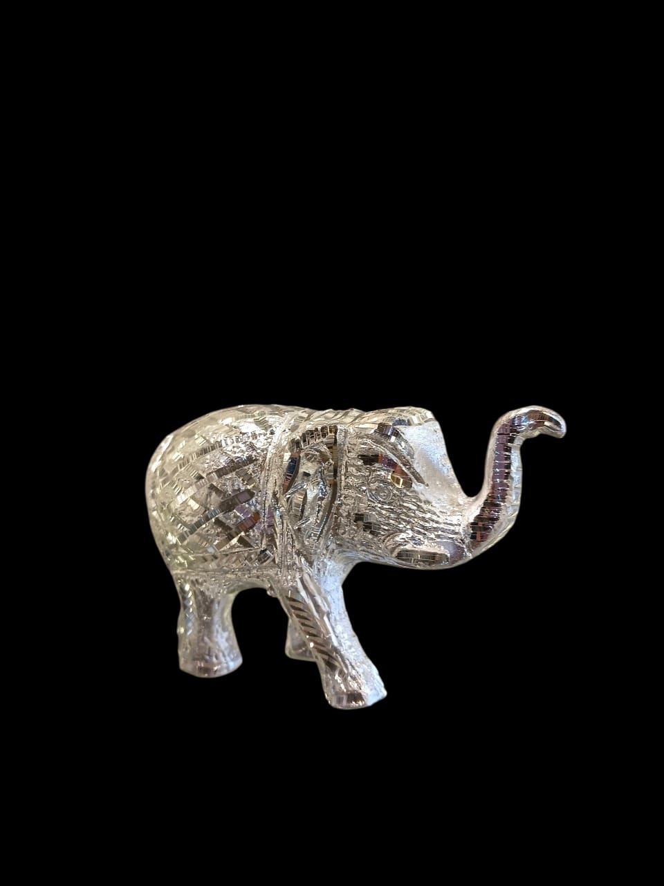 Handcrafted Mirrored Silver Elephant